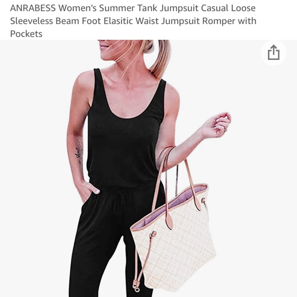 ANRABESS black romper tank jumpsuit casual